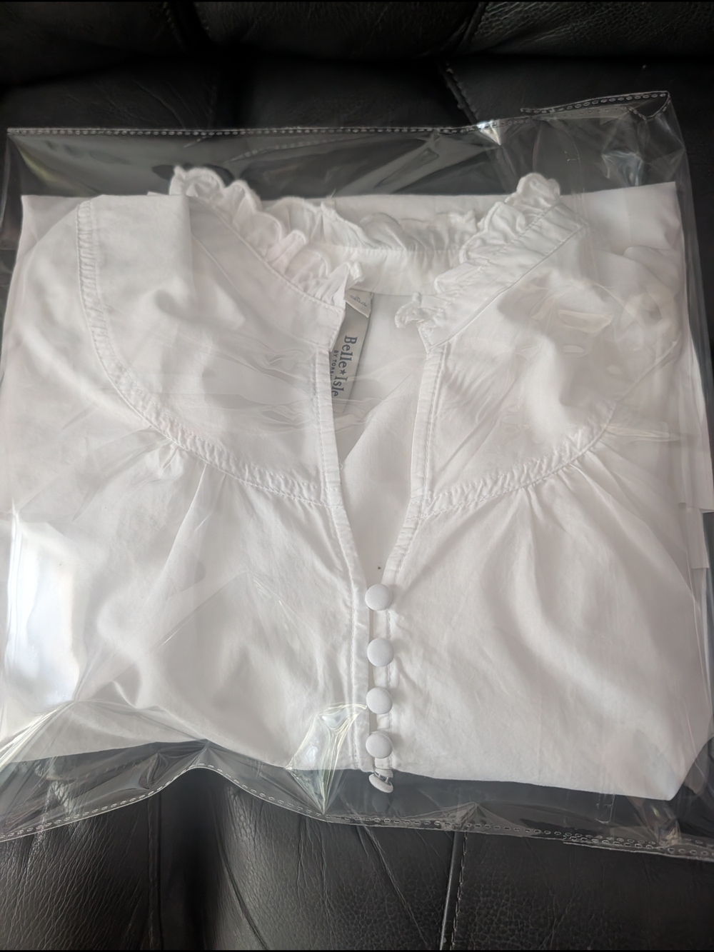 torrid White Ruffle-Collar Button Tunic - Picture 3 of 3